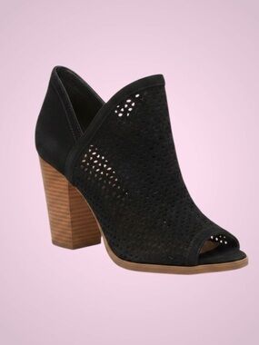 Lucky Brand Black Open-Toe Slip-On Booties🎀SZ 9.5🎀Brand New🎀Trendy & Comfy!